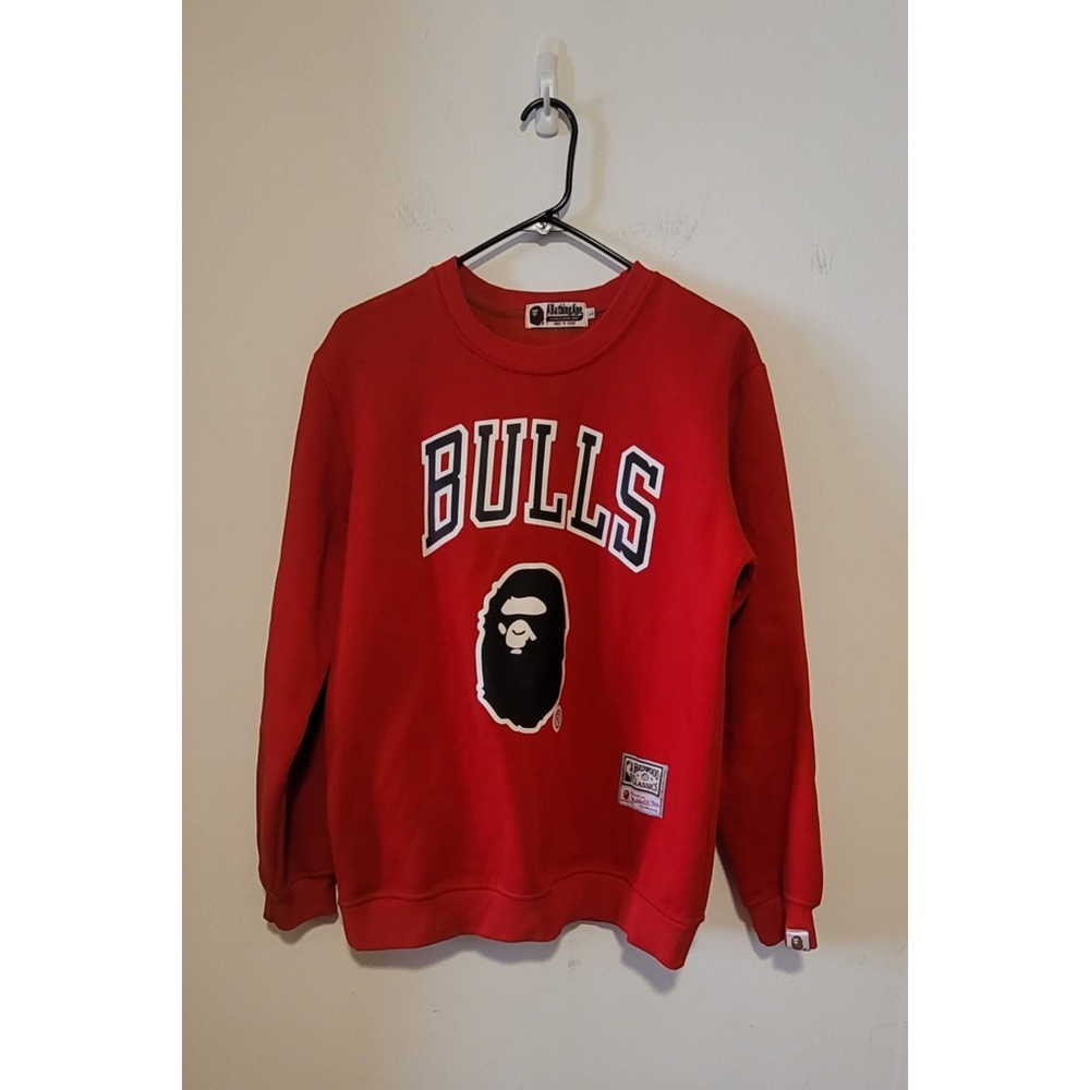 Red Bape Chicago Bulls Crewneck